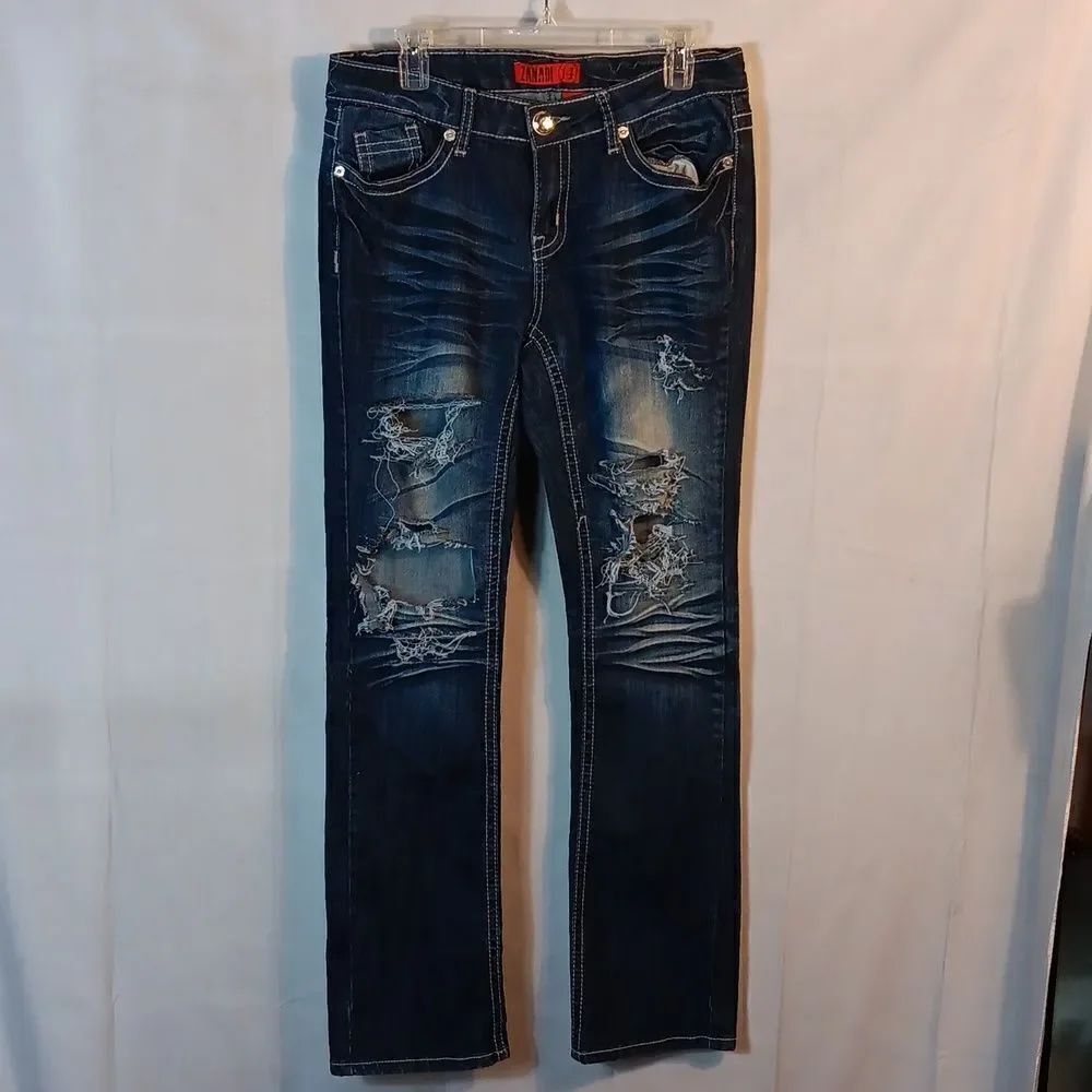 Zana Di Distressed Stretch Denim Jeans